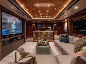Interior of a luxury yacht, AI generated