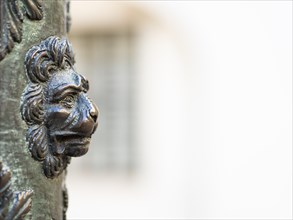 Lion's head, artistic forging, country house, Graz, Styria, Austria, Europe