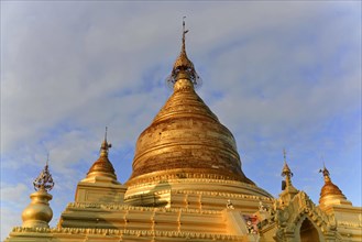 Gilded stupa of the Kuthodaw Pagoda, Mandalay, Myanmar, Asia