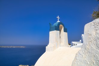 Church roof, Oia, Santorini, Cyclades, Greece, Europe