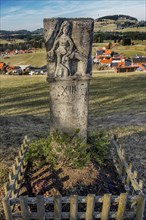 Stone relief, Way of the Cross station number 13 on the Buchenberg, Buchenberg, Allgaeu, Bavaria,