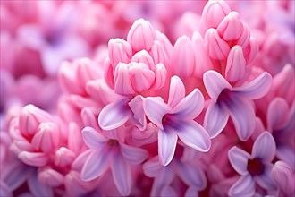 Close up of pink seasonal hyacinth flower. KI generiert, generiert AI generated