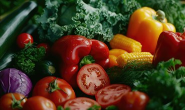Fresh vegetables background. Healthy food background. Vegetables background. AI generated