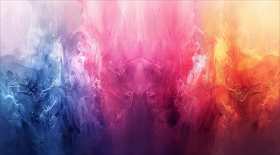 Dynamic abstract featuring vivid pink and blue hues resembling fluid motion, ai generated, AI