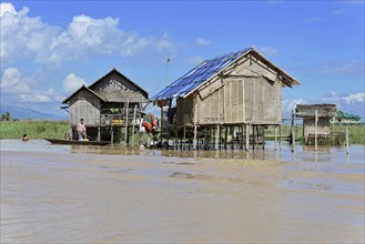 Houses at Inle Lake, Khan State, Myanmar, Asia