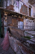 Ruined building, residential building, dilapidated, Old Town, Upper Town, Thessaloniki, Macedonia,