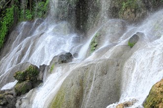 Waterfall in El Nicho nature park Park, Parque El Nicho, near Cienfuegos, Cuba, Greater Antilles,