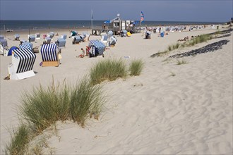 Marram Grass, beach chairs, beach, Norderney, East Frisia, Germany, Europe