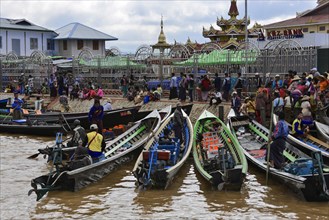 Boats at Inle Lake, Nyaung Shwe, Shan State, Myanmar, Asia