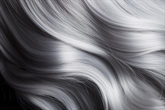 Clos eup of long gray hair. KI generiert, generiert AI generated