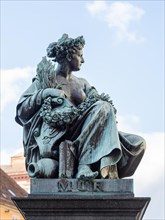 Female figure representing the river Mur, Fountain of Archduke Johann, Main Square, Graz, Styria,