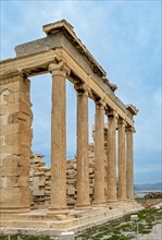 East facade of Erechtheion or Erechtheum, Temple of Athena Polias, Acropolis of Athens, Greece,