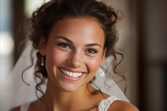 Portrait of smiling bride. KI generiert, generiert AI generated