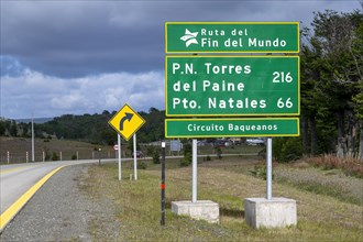 Road sign, road, sign, Torres del Paine National Park, Parque Nacional Torres del Paine, Cordillera