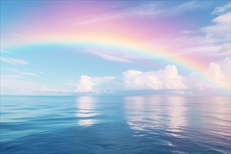 Beautiful rainbow above ocean. KI generiert, generiert AI generated