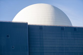 White dome of pressurised water reactor PWR of Sizewell A nuclear power station, near Leiston,