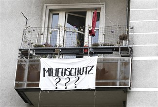 Protest by a tenants' initiative in Boxhagener Strasse in Berlin's Friedrichshain district. The