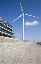 Large wind turbine known as Gulliver by Orbis energy centre, Lowestoft, Suffolk, England, United