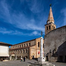 Old town with Basilica di Santa Eufemia, Citta vecchia, island of Grado, north coast of the