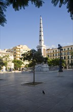 Obelisk in the historic, Plaza de la Merced, city of Malaga, Spain, Europe