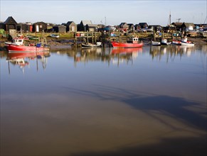 Boats on the River Blyth at Southwold harbour and Walberswick, Suffolk, England, United Kingdom,