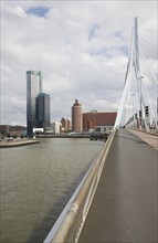 Erasmusbrug, Erasmus Bridge, spanning the River Maas, Rotterdam, Nethrlands