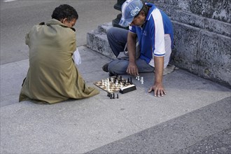 Chess player, Centro Habana, Cuba, Greater Antilles, Caribbean, Central America
