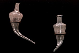 Glass bottles, 1st-4th century, National Archaeological Museum, Villa Cassis Faraone, UNESCO World