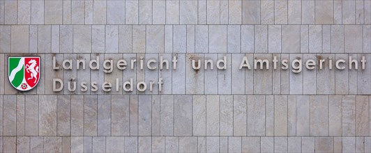 Lettering of Duesseldorf District Court and Local Court, Duesseldorf, Germany, Europe