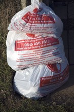 Plastic bags for Salvation Army clothes collection charity scheme