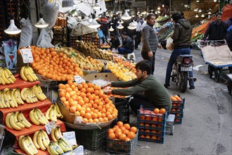 Fruit and vegetable sale in a bazaar in Tehran, Iran, 18/03/2019, Asia