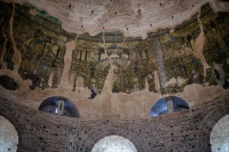 Interior view of the Rotonda, Rotunda of Galerius, Roman round temple, dome with wall mosaic,
