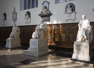 Statues inside Trinity College chapel, University of Cambridge, England, United Kingdom, Europe