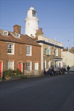 Sole Bay Inn pub, cottages and lighthouse at Southwold, Suffolk, England, United Kingdom, Europe