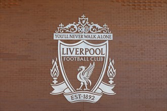 Liverpool FC crest with the slogan You'll never walk alone, 02/03/2019