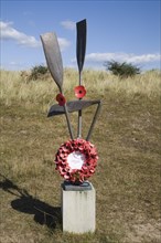 Memorial to Dutch canoeists who attempted to escape wartime Holland in 1941, Sizewell beach,