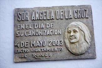 Memorial to the canonisation of Sister Angela de la Cruz 4 May 2003- Maria de los Angeles Guerrero