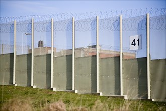 Perimeter fence at Warren Hill prison, Suffolk, England, United Kingdom, Europe