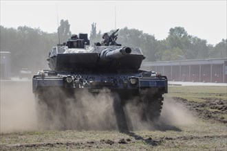 Leopard 2A6 main battle tank during a demonstration at the Julius Leber barracks, Berlin, 13 July