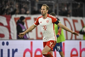 Goal celebration, cheering, Harry Kane FC Bayern Munich FCB (09) Allianz Arena, Munich, Bavaria,
