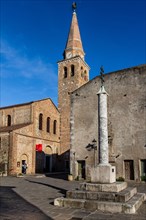 Old town with Basilica di Santa Eufemia, Citta vecchia, island of Grado, north coast of the