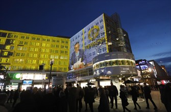 On the 30th anniversary of the fall of the Berlin Wall, 3D video projections of historical images