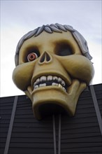 Skull at the Haunted House attraction, Pleasure Beach funfair, Great Yarmouth, Norfolk, England,