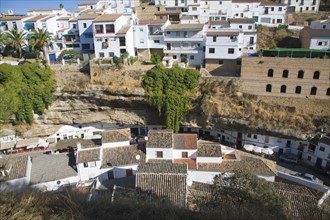 Cave dwellings and whitewashed houses Setenil de las Bodegas, Cadiz province, Spain, Europe