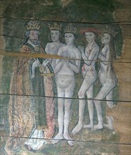 Early sixteenth century religious painting depicting the Day of Judgement called the Wenhaston