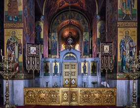 Interior view of the church, Metropolitan Church of St Gregorios Palamas, altar, mosaic,
