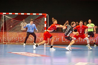 18.02.2024, 2nd HBL, German Handball League, matchday 21) : Game scene Eulen Ludwigshafen against