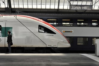 InterCity train at Zurich Airport (ZRH) railway station in, Zurich, Switzerland, Europe