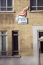 Unite Trades Union logo on building, Ipswich, England, United Kingdom, Europe
