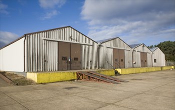 Industrial buildings on former USAF Bentwaters base, Rendlesham, Suffolk, England, United Kingdom,